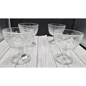 Princess House Heritage Crystal Dessert Dishes #507 Set of 4 New Open Box